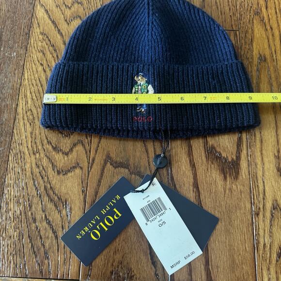 Polo Ralph Lauren Beanie Hat Embroidered Collegiate Varsity Bear NWT New PC1299 - Picture 7 of 10